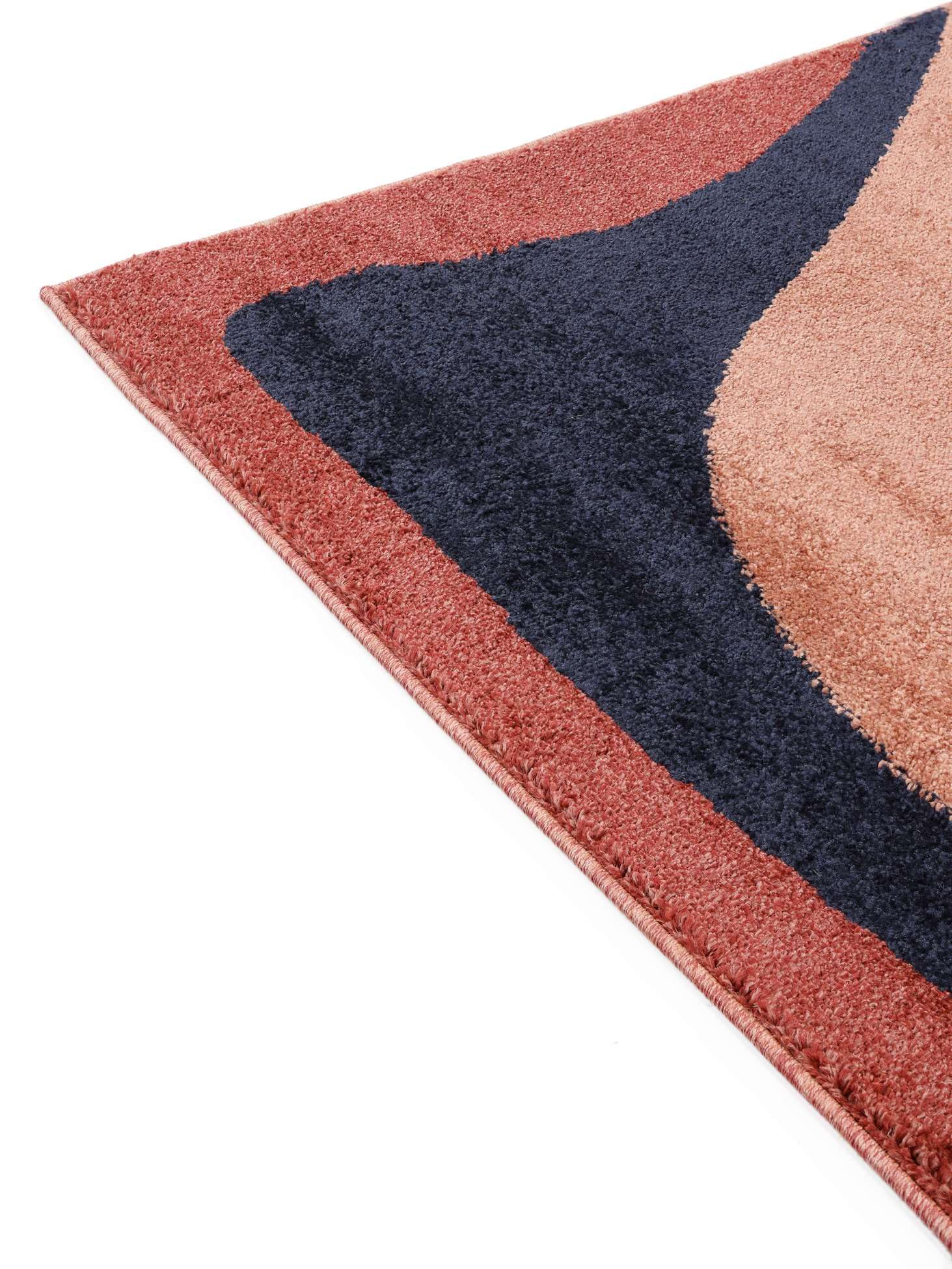 RugVista Big Sur, Tappeto, Moderni, 240 x 300 cm, Rettangolare, Pelo medio, Lavabile solo a secco, oeko_tex_100, Terracotta/Navy