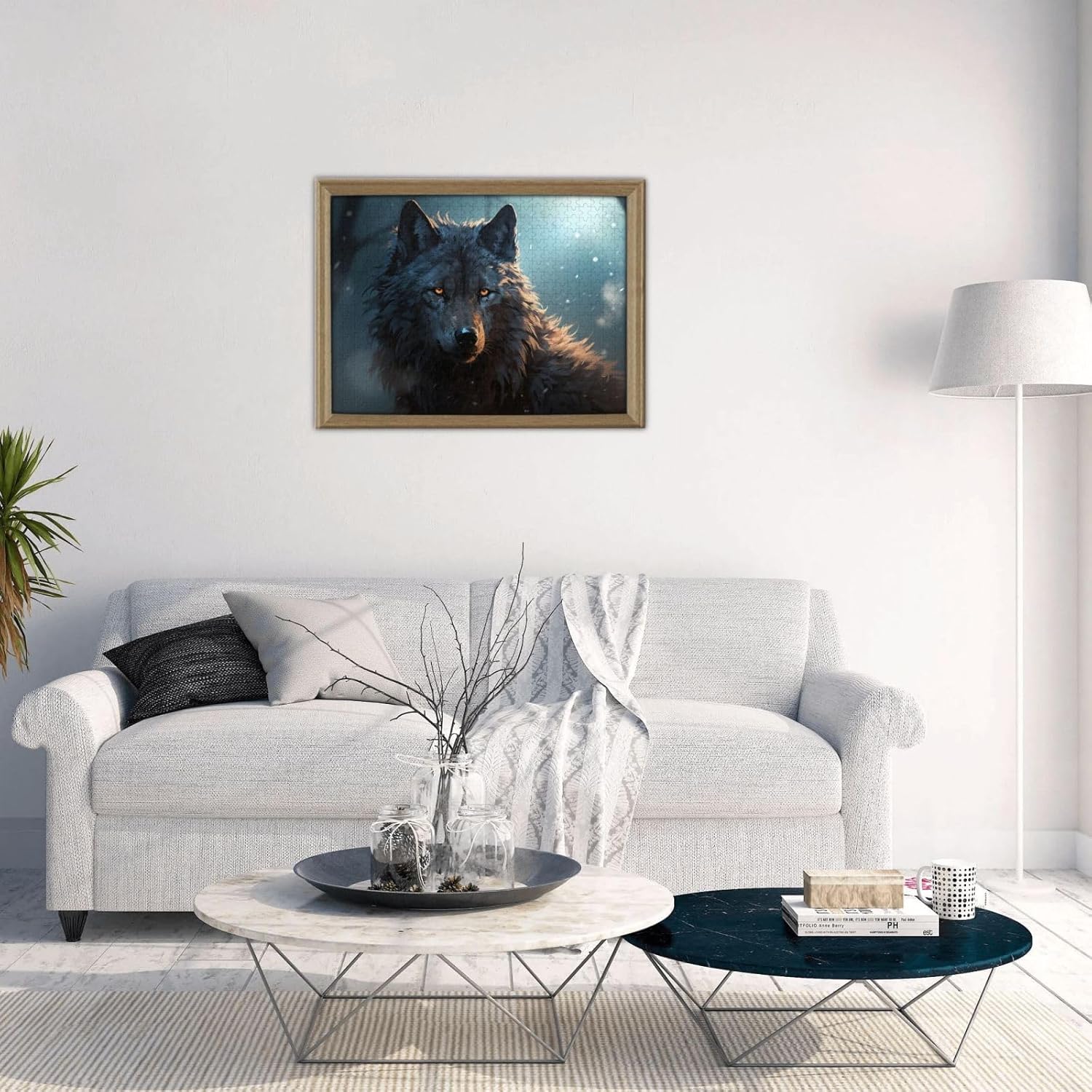 500 Piece Jigsaw Puzzle for Adults Personalized Picture Puzzle Fantasy Wolf Customized Wooden Puzzle for Family, Birthday, Wedding, Game Nights Gifts, 20.4"x15"