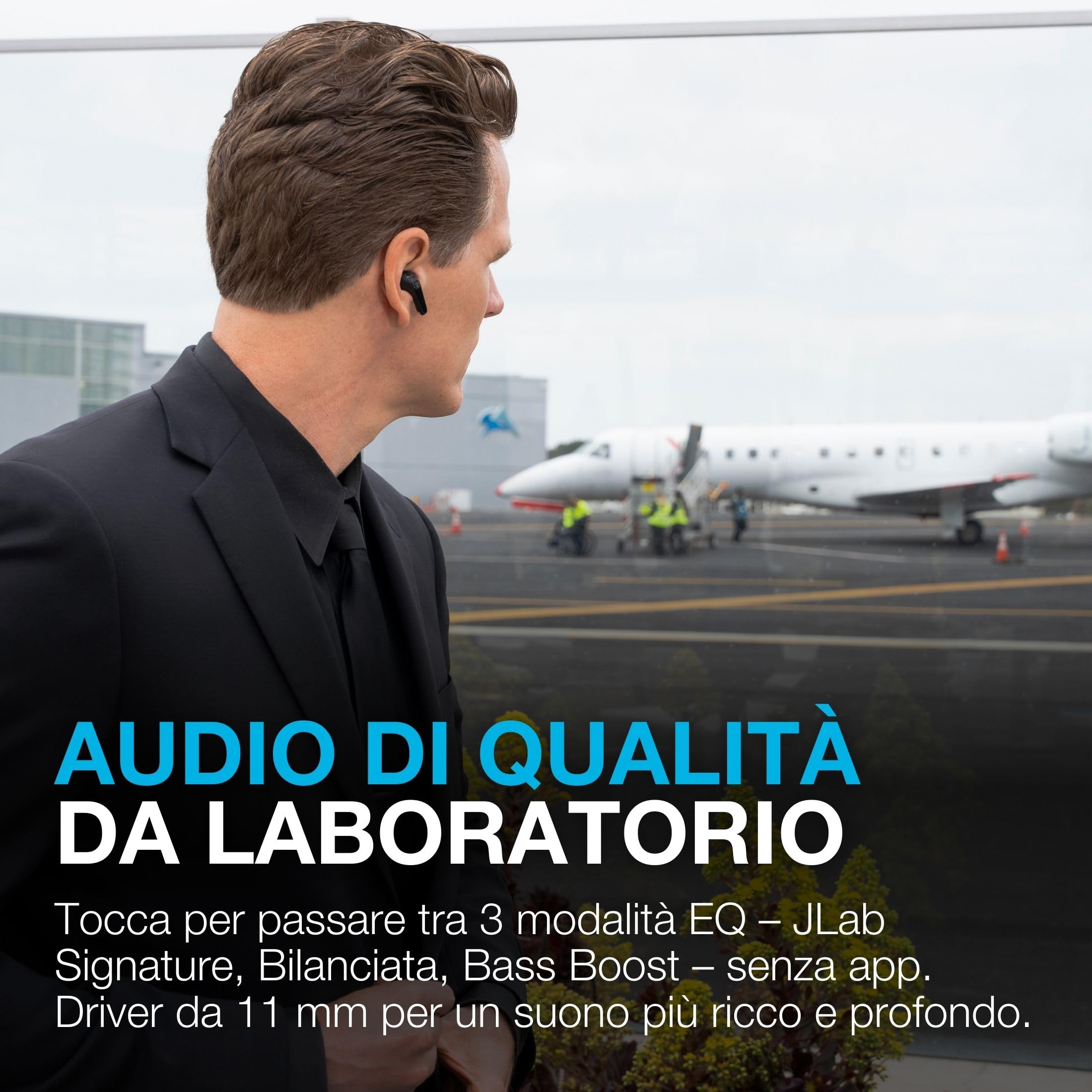 JLab JBuds Pods ANC Cuffie Wireless Bluetooth - Auricolari Bluetooth con Cancellazione Rumore, 56+ Ore Autonomia, True Wireless, IP55 Resistenti Sudore, Audio Personalizzabile, Controllo App, Nero