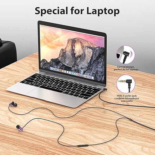 Miniatura 2 de Auriculares con cable para Chromebook, laptop, PC de la escuela, auriculares con aislamiento de ruido con conector de 3.5mm en el conector de audio,
