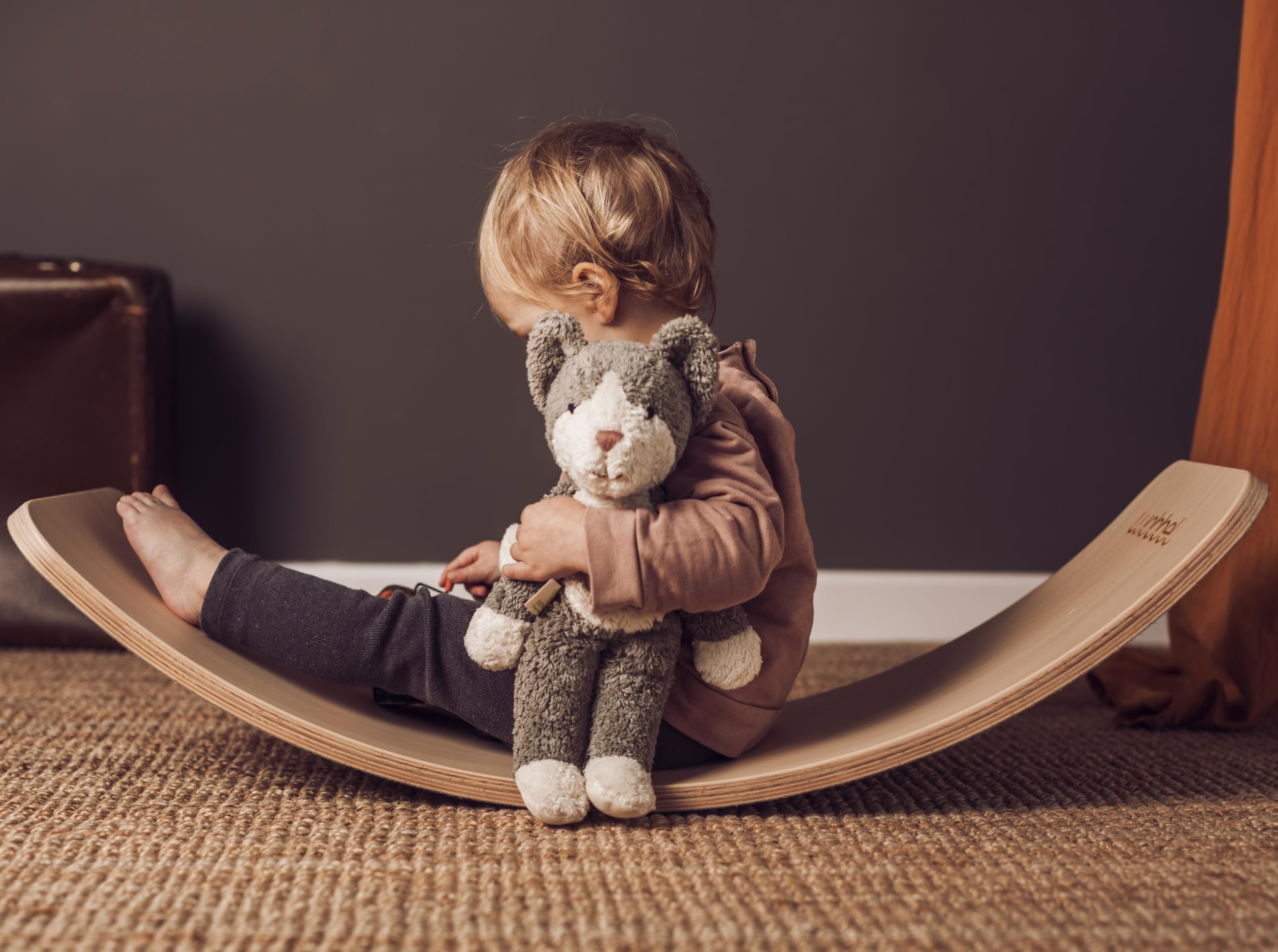 Senger Naturwelt kleine Schlenker-Katze, Grau I Kuscheltier aus GOTS-zertifizierten Materialien I Naturnahes Design für Spielspaß und Dekoration