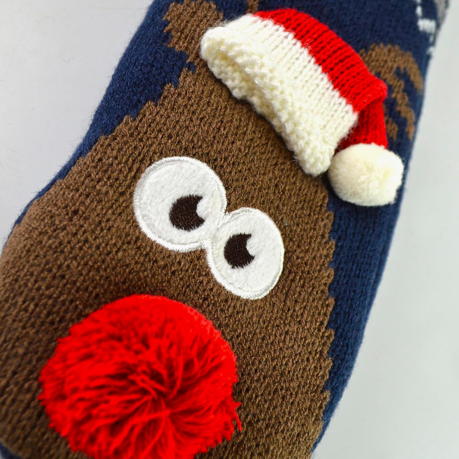 Mens Thermal Fleece Lined Rudolph Bootie Socks | 3D design | Winter Warm