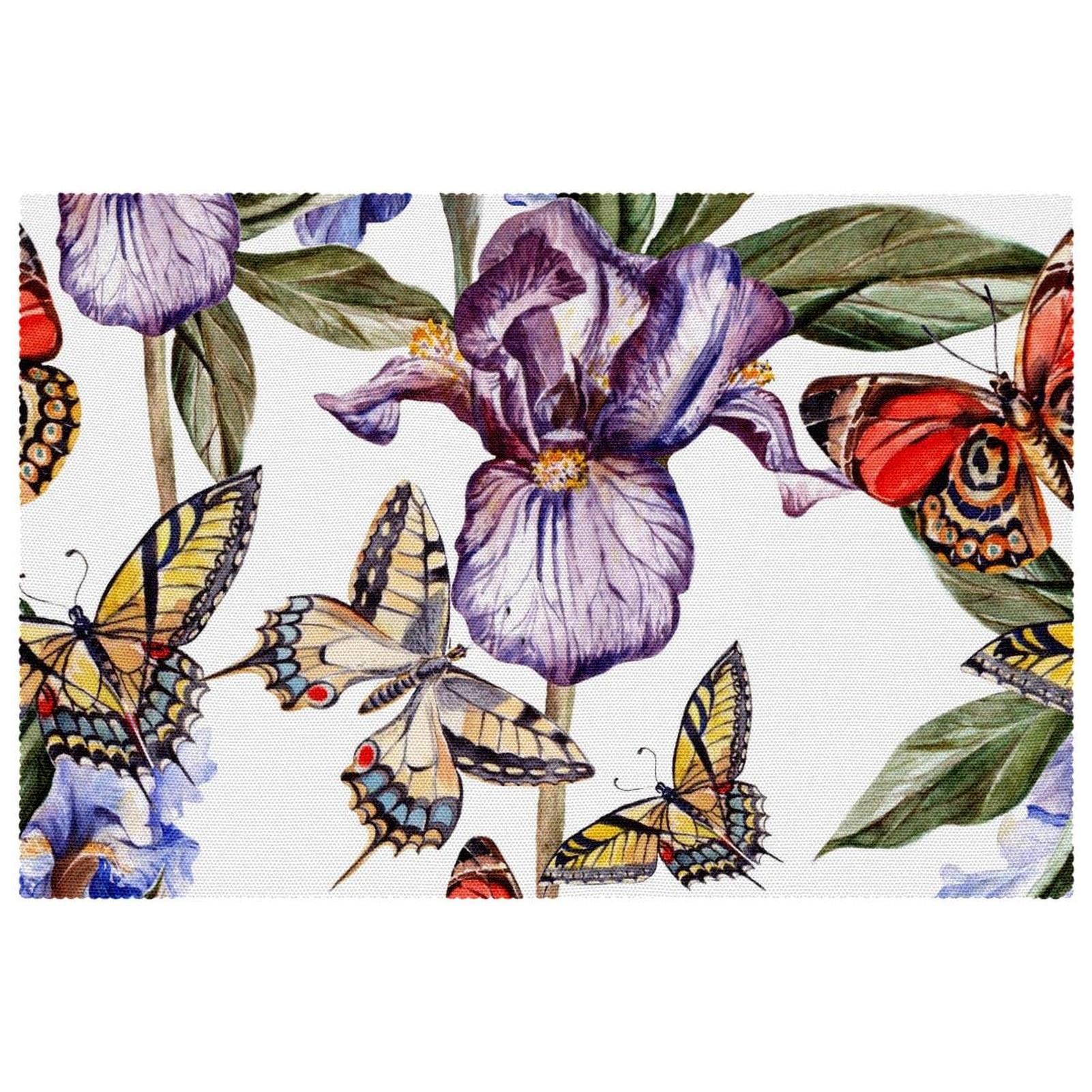 Set de table fleurs et papillons pour repas de famille chaleureux