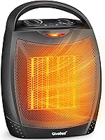 GiveBest 1500W Portable Ceramic Space Heater with Thermostat - Safe, Quiet, Heats 200 Sq Ft Fast for Office, Desk & Room Use