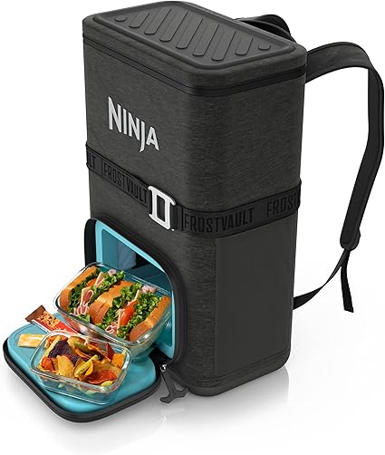 Ninja FrostVault Go Can Soft Cooler, 24/36 Can, Leak Proof, Built-In Cup Holder, 2 Ice Packs & Dry Storage Drawer, Polyester Insulation, Hiking, Camping, Picnic