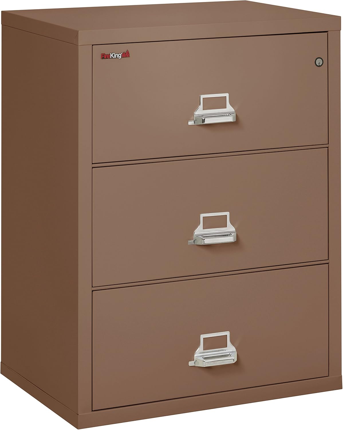 Fireproof Lateral File Cabinet, 3 Drawers, Impact Resistant, Waterproof, Platinum, 40.25n H x 31.19in W x 22.13in D