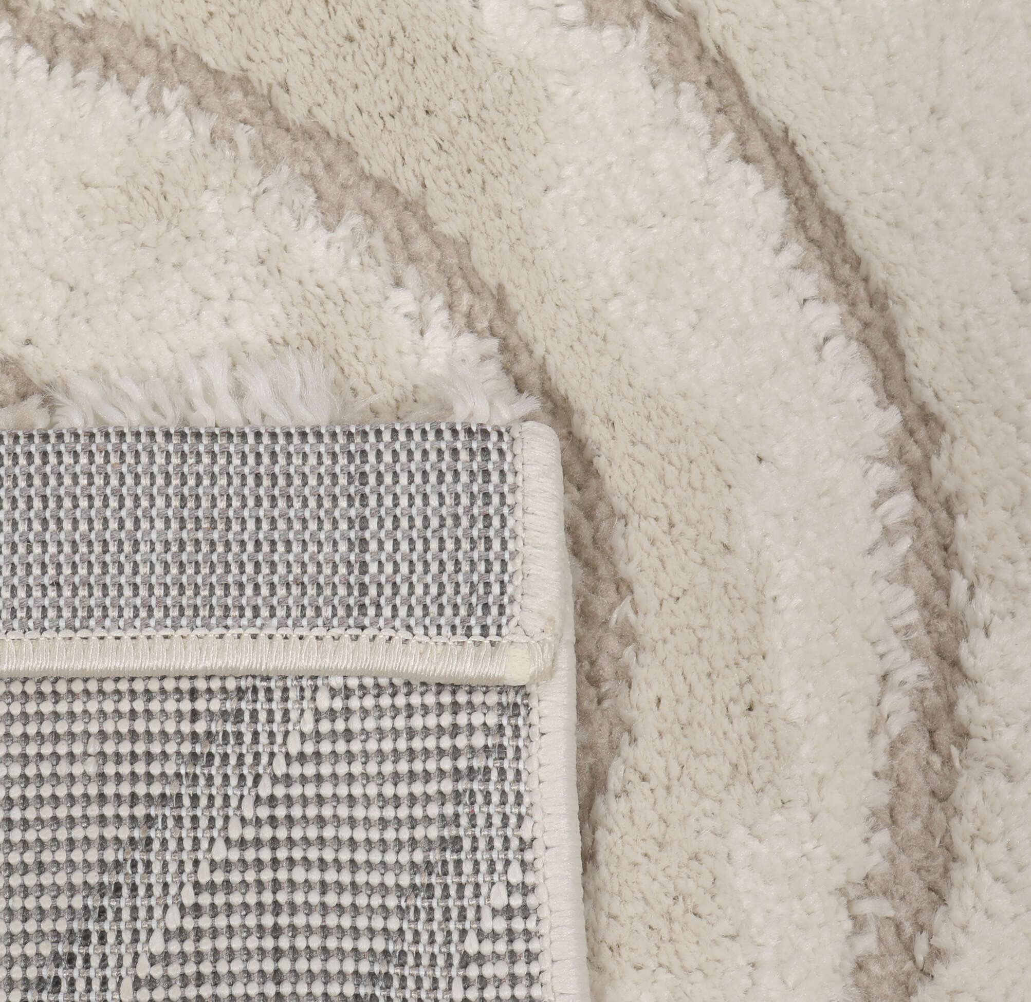 RugVista Chaima Tappeto, 200 x 300 cm, Bianco crema/Beige | Moderni, Rettangolare, Pelo medio, Lavabile solo a secco, Oeko-Tex 100, Soggiorno, Sala da pranzo, Camera da letto