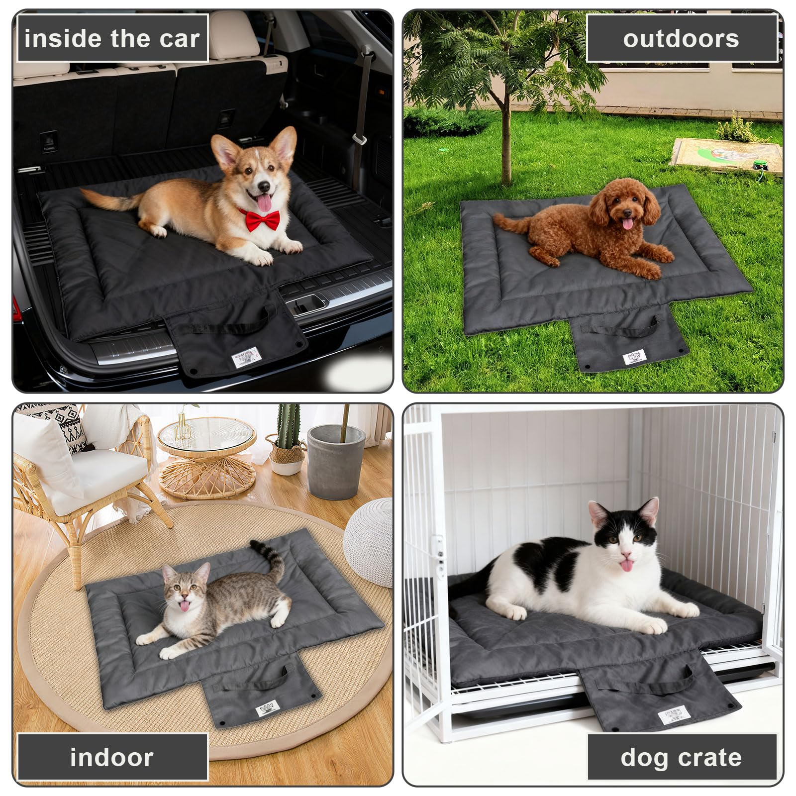 Hundedecke für Unterwegs,100x72 cm Hunde Decke Tragbar & Faltbar, Weiche Haustierdecke für Hunde & Katzen, Waschbar, Reise Hundedecke für Sofa, Auto & Outdoor Grau