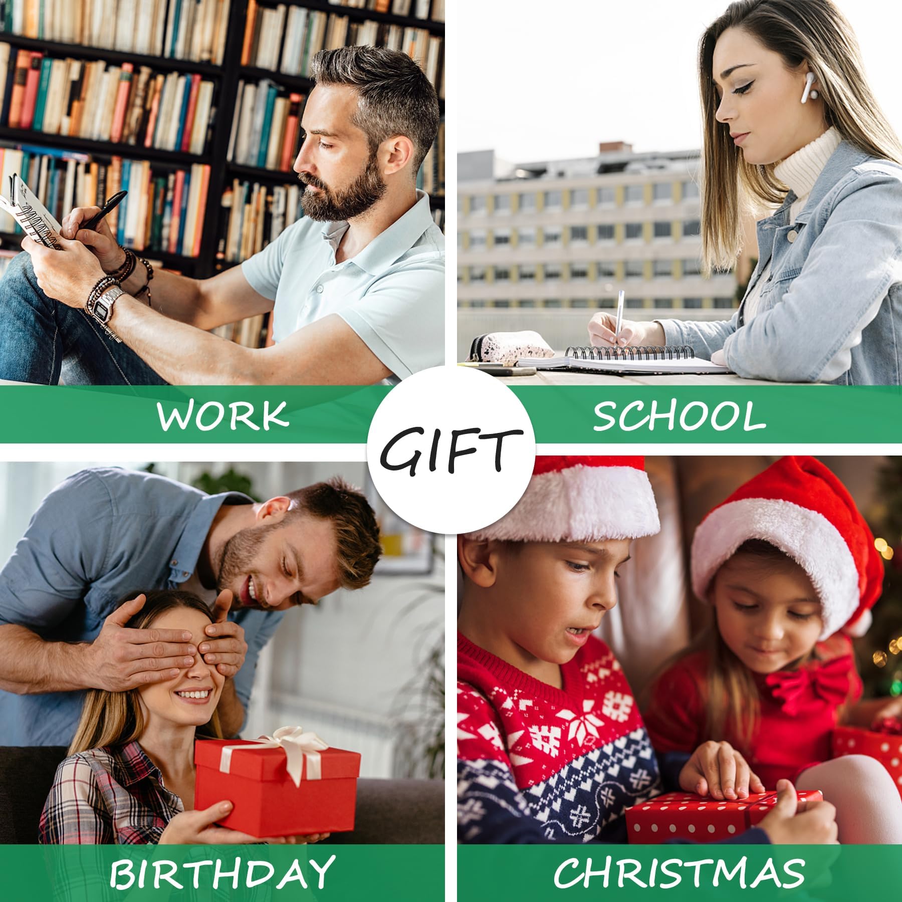 Cuaderno de espiral de tapa dura, cuadernos B5 con rayas universitarias, cuadernos de papel grueso de 110 g/m² para trabajo, escuela y viajes, diarios de 300 páginas para escribir, diario grande para