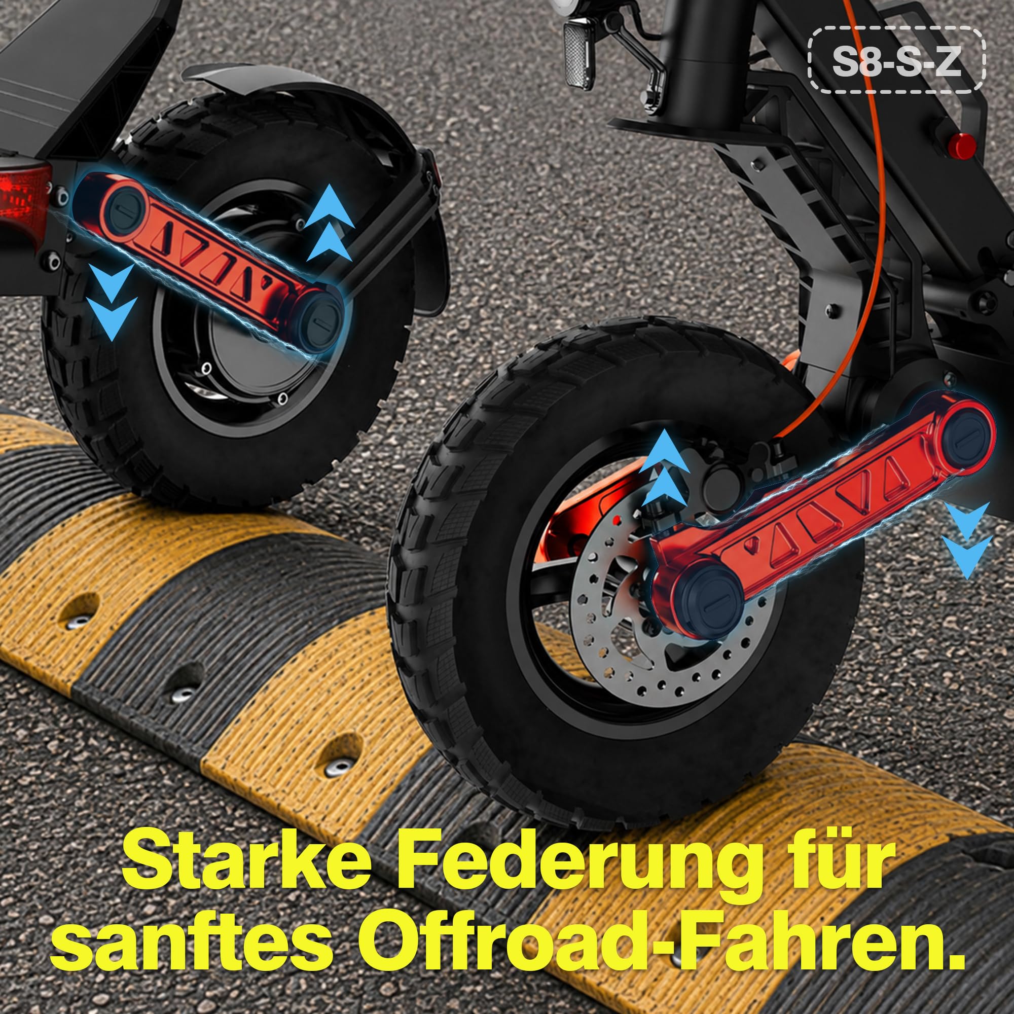 Trottinette Électrique Adulte, Batterie 48V 26Ah, Autonomie Jusqu’à 80 km, Freins Hydrauliques, Pneus Tout-Terrain 10", Double Suspension, Châssis en Aluminium