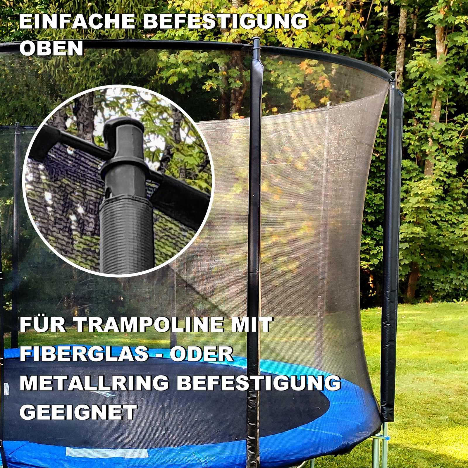 Trampolin Sicherheitsnetz Ø 183 185 244 250 275 277 300 305 335 337 366 370 396 400 427 430 457 460 487 490 (FGOS) Ersatzteile Netz Schutznetz Ersatznetz Gartentrampolin Outdoor