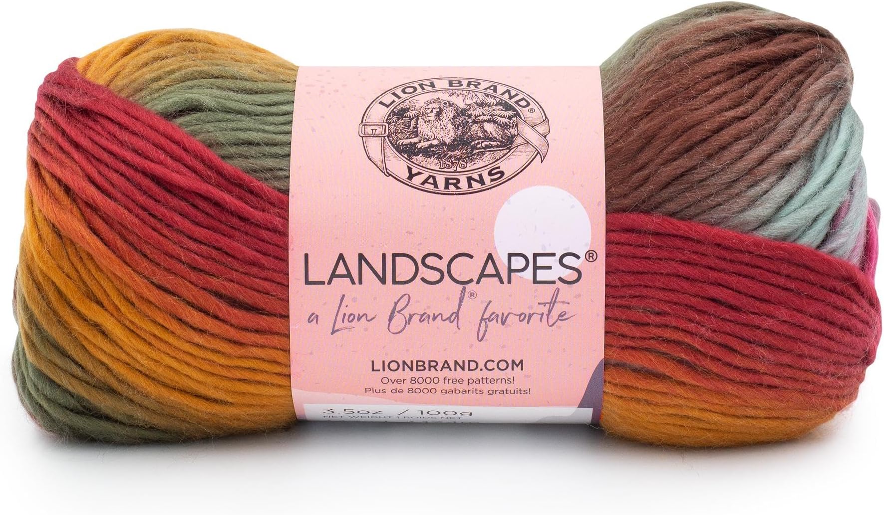 Lion Brand Yarn Company 100 g 100 Percent Acrylic "Landscapes" Yarn Ball, Desert Spring, 545-204,10.25 x 10.25 x 19.78 cm