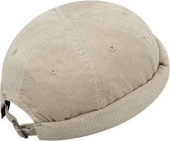 Clakllie Brimless Hats for Men Unisex Beanie Corduroy Docker Hat Commando Watch Cap Fashion Style Sailor Cap Adjustable
