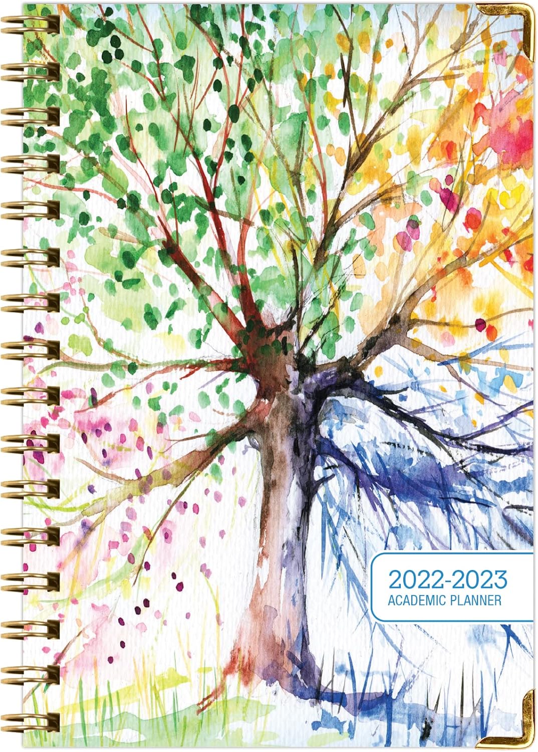 HARDCOVER Academic Year 2022-2023 Planner: (June 2022 Through July 2023) 5.5"x8" Daily Weekly Monthly Planner Yearly Agenda. Bookmark, Pocket Folder and Sticky Note Set (Tree Seasons) : Office Products