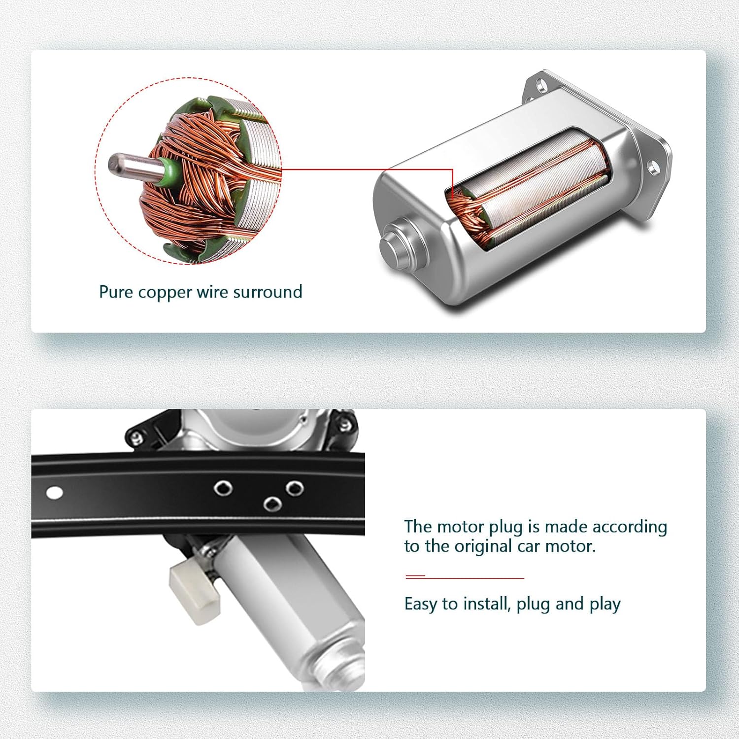 FINDAUTO Power Window Regulator Rear Left Driver Side fit for 2000-2006 for BMW X5 741-412 Window Regulator and Motor Assembly with Motor