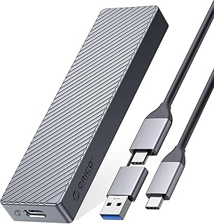 ORICO Upgraded Aluminum USB C to M.2 SATA SSD Enclosure 6Gbps USB3.2/3.1 Gen1 USB-C External SSD Adapter,Support UASP Trim only for M2 SATA 2230/2242/2260/2280 SSD with B Key/B+M Key- M211-Gray