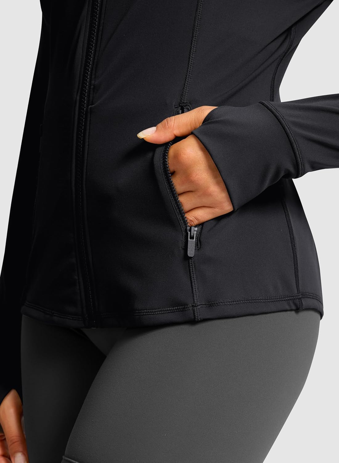 G Gradual Workout Jackets for Woman Hip-Length Slim Fit Zip Up 4 Pockets Athletic Jacket Spring Gym Running Clothes