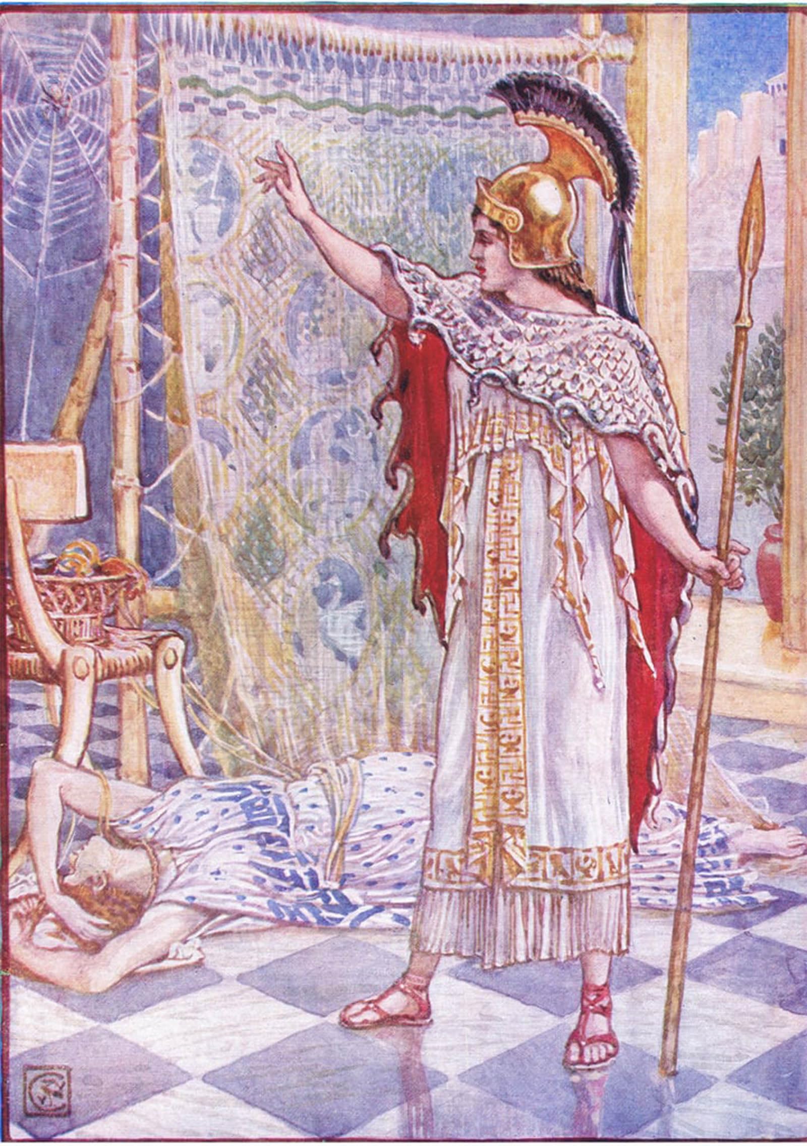 ARTXLXXBN Famous Print Painting Colorful Art Print She Changed Her Into a Spider by Walter Crane Canvas Art Decorations for Home Decor 60x90cm