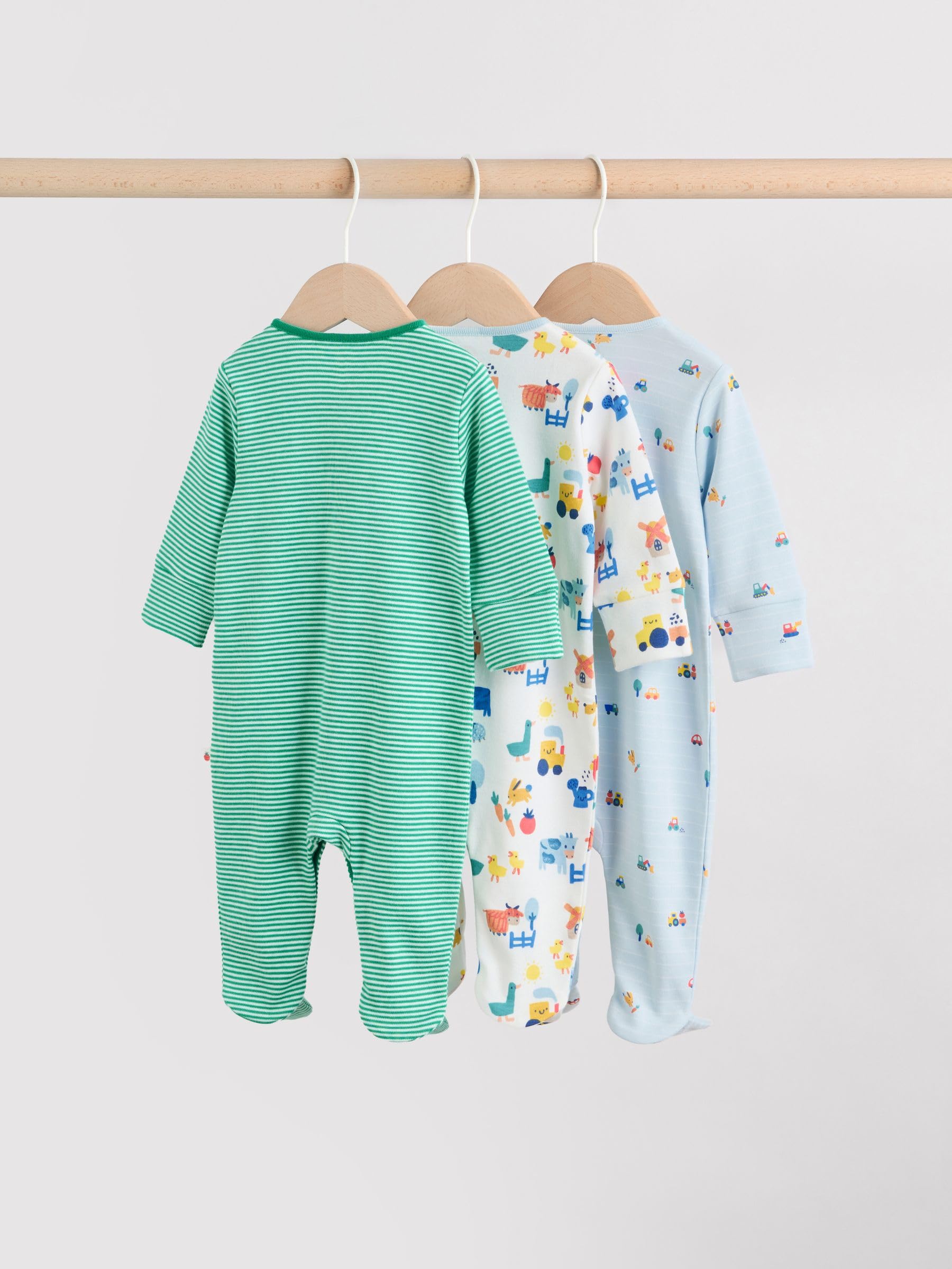 NEXT Baby Jungen Schlafanzüge für Babys, 3er-Pack