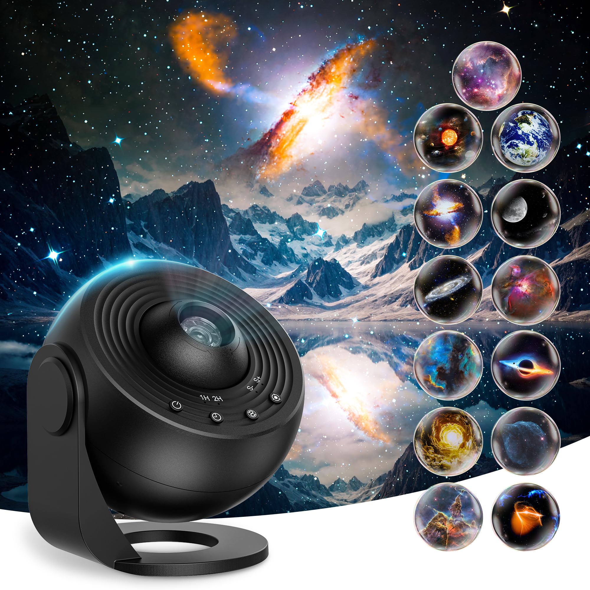 Planetarium Galaxy Projector, 13 In 1 Star Projector Galaxy Light, 360° Nebula Night Light Milky Way Projector Meteors Timer Adjustable Focus Colorful Ligh