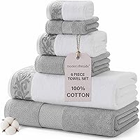 Vista 8 de Modern Threads Juego de toallas de 6 piezas, 100% algodón, de secado rápido, ultra absorbentes, incluye 2 toallas de baño, 2 manos y 2 paños Salvia