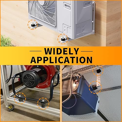 Miniatura 8 de Soportes aisladores de goma antivibración con pernos amortiguadores, soportes aisladores de goma para mini bombas de calor divididas, compresores de