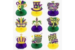 9 PCS Mardi Gras Table Centerpiece Decorations