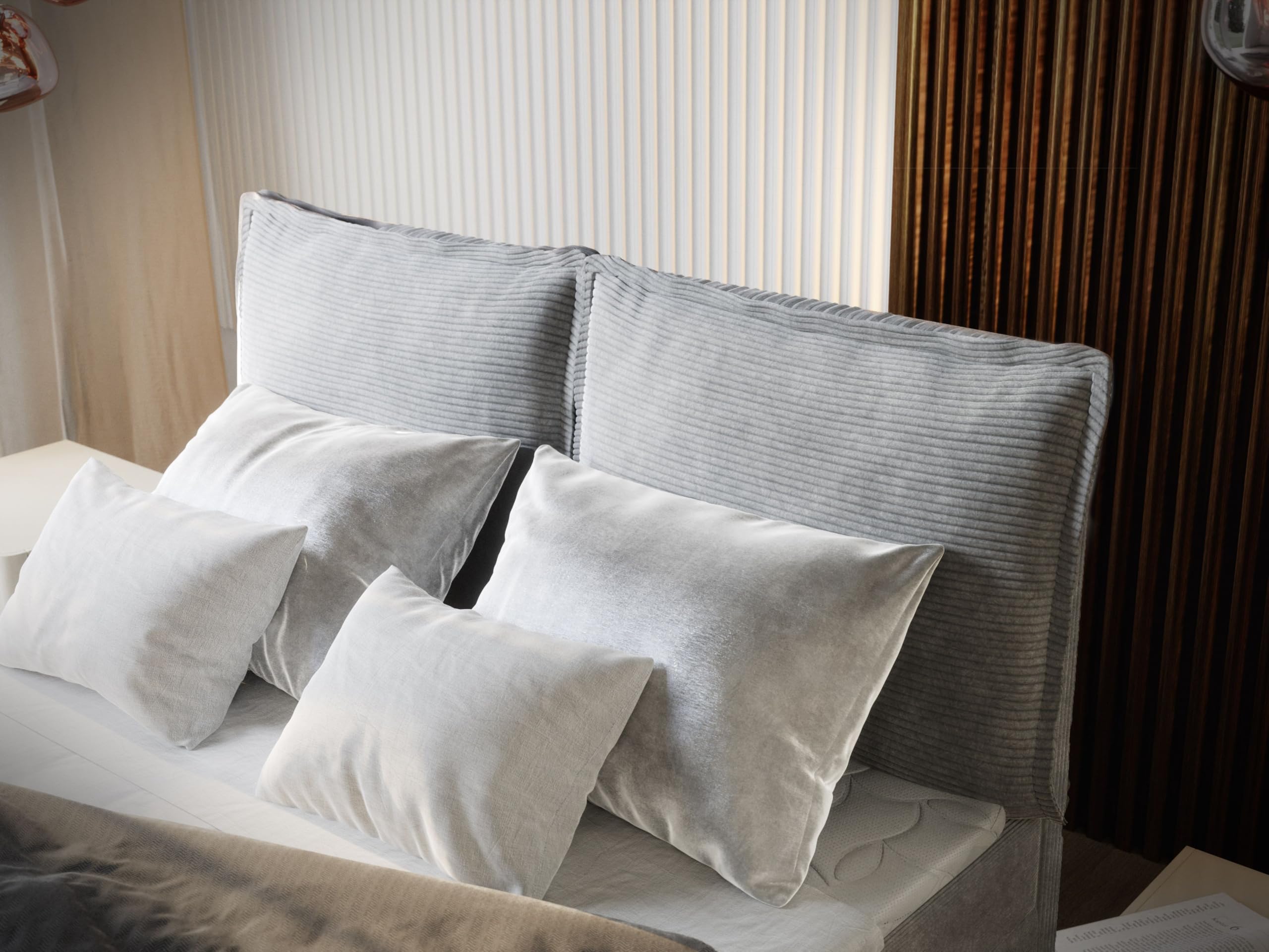 Masseno Boxspringbett Monta 160x200 cm Komplett-Set mit Matratze und Topper, Polsterbett mit Zwei Bettkästen -Grün, Lincoln 39