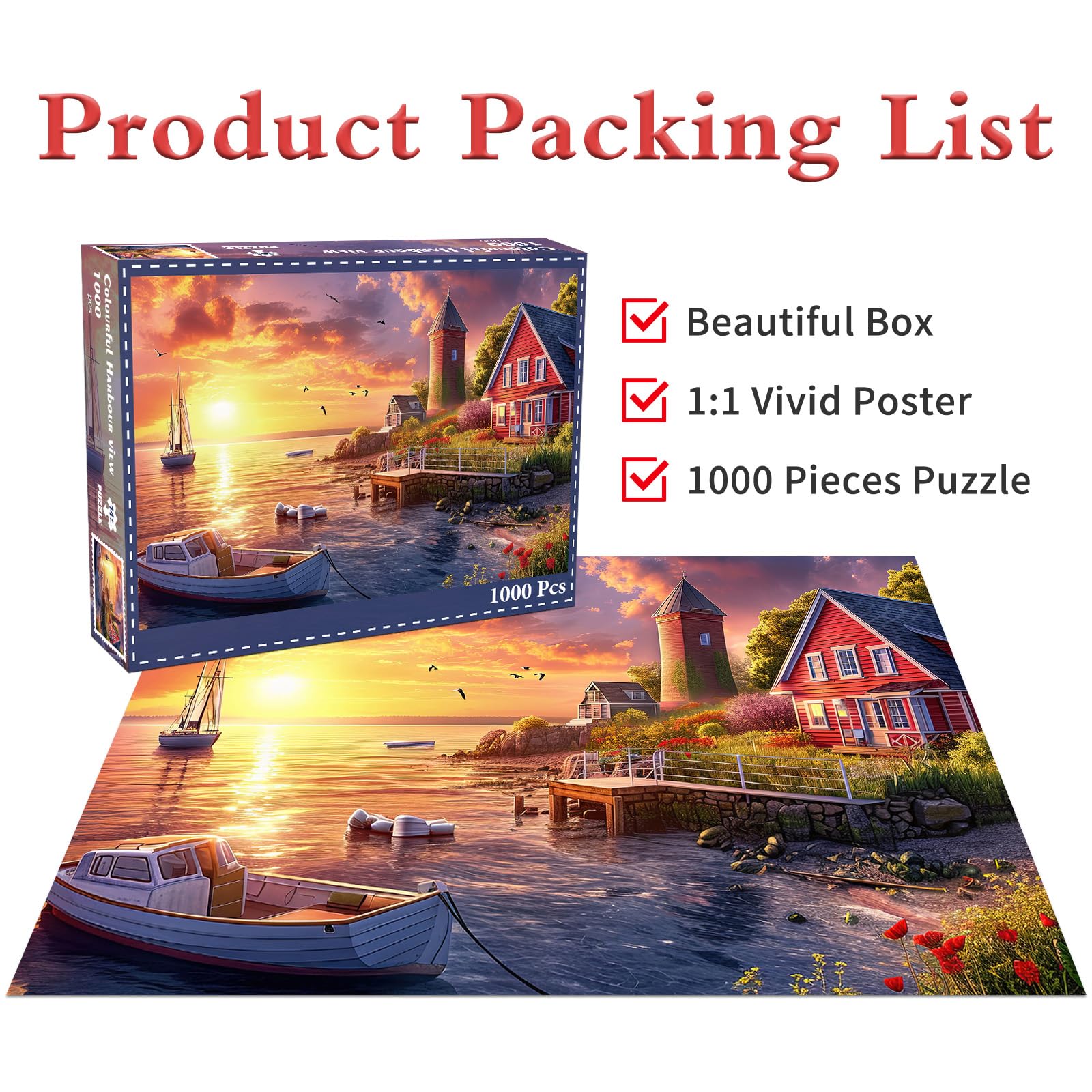 Puzzle per adulti, 1000 pezzi, interlock perfettamente lettera sul retro, senza polvere, decorazione per la casa, festa di compleanno, giocattolo per uomini, donne, anziani, anziani, poster 1:1 (vista