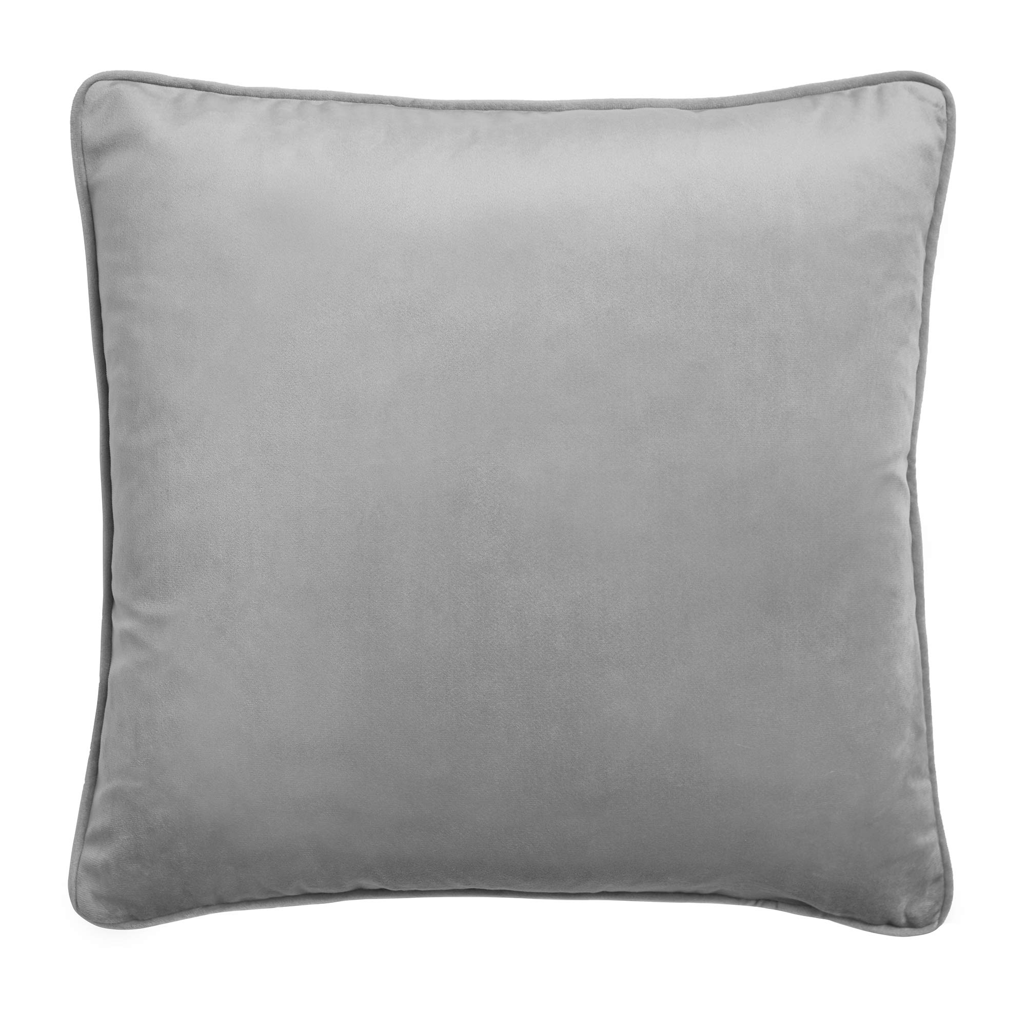 Laurence Llewelyn-Bowen Unisex Silver 'Montrose' Luxury Filled Plain Velvet Cushion In | Size: 43Cm X 43Cm