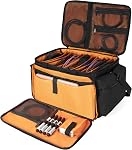 AKOZLIN DJ Cable File Bag with Detachable Dividers and Bottom Cable Bags for Musicians Travel Gig Bag for 15.6" Laptop,Professional DJ Gear, Sound Instrument and Music Equipment Accessories