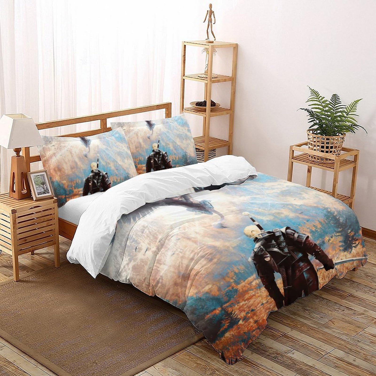 Housse de couette 3D zippée 200x200cm anti-glissement pour le lit de votre enfant