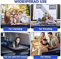 Vista 6 de Colchón de aire inflable para campamento, cama de aire con superficie flocada, cama de viaje, cama de aire para acampar al aire libre, tienda de azul