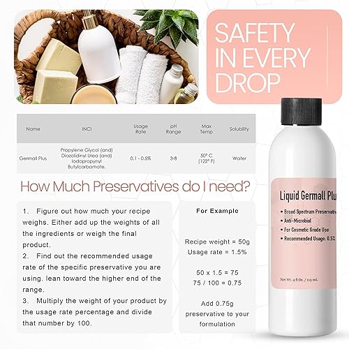 Miniatura 7 de Germall Plus - Conservante natural - Líquido transparente - Excelente conservante de amplio espectro compatible con la mayoría de los ingredientes