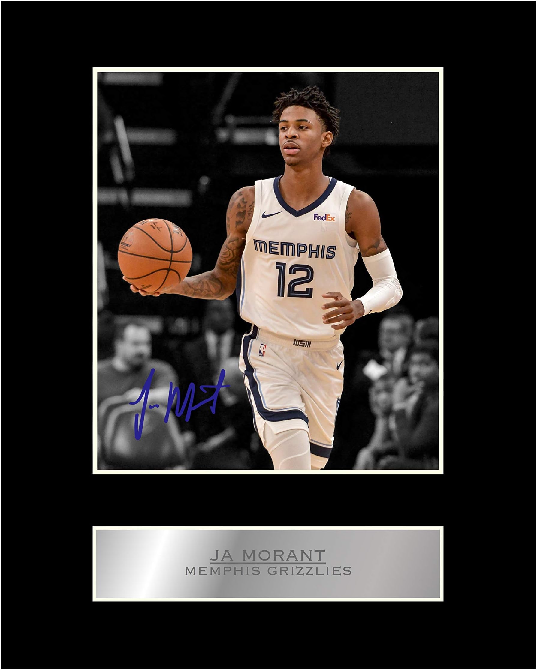Ja Morant Signed Mounted Photo Display Memphis Grizzlies #01 NBA Printed Autograph Gift Picture Print