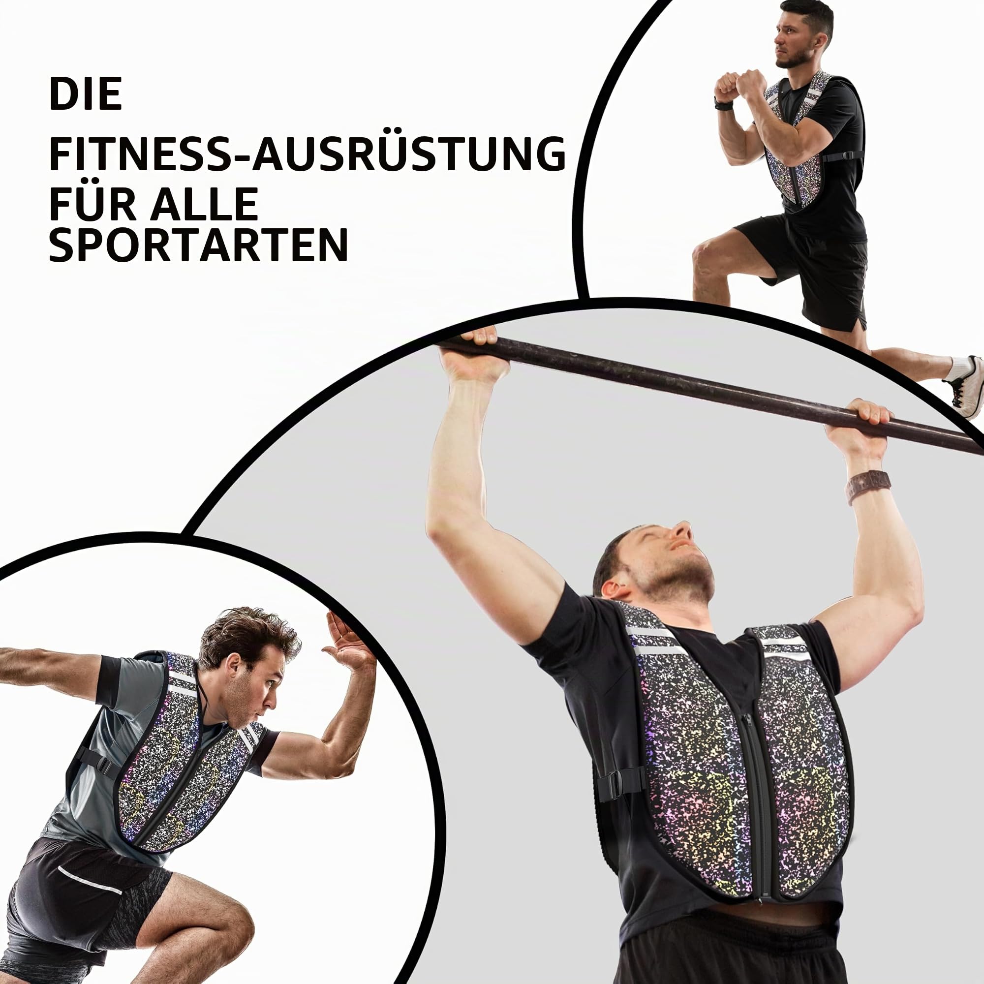 PROIRON Gewichteweste mit Reißverschluss,Wasser Abwaschbare Trainingsweste, Weighted Vest mit Sicherheits Reflexstreifen Für Tägliches Krafttraining,Nachtläufe,3 kg / 5 kg / 8 kg /10kg