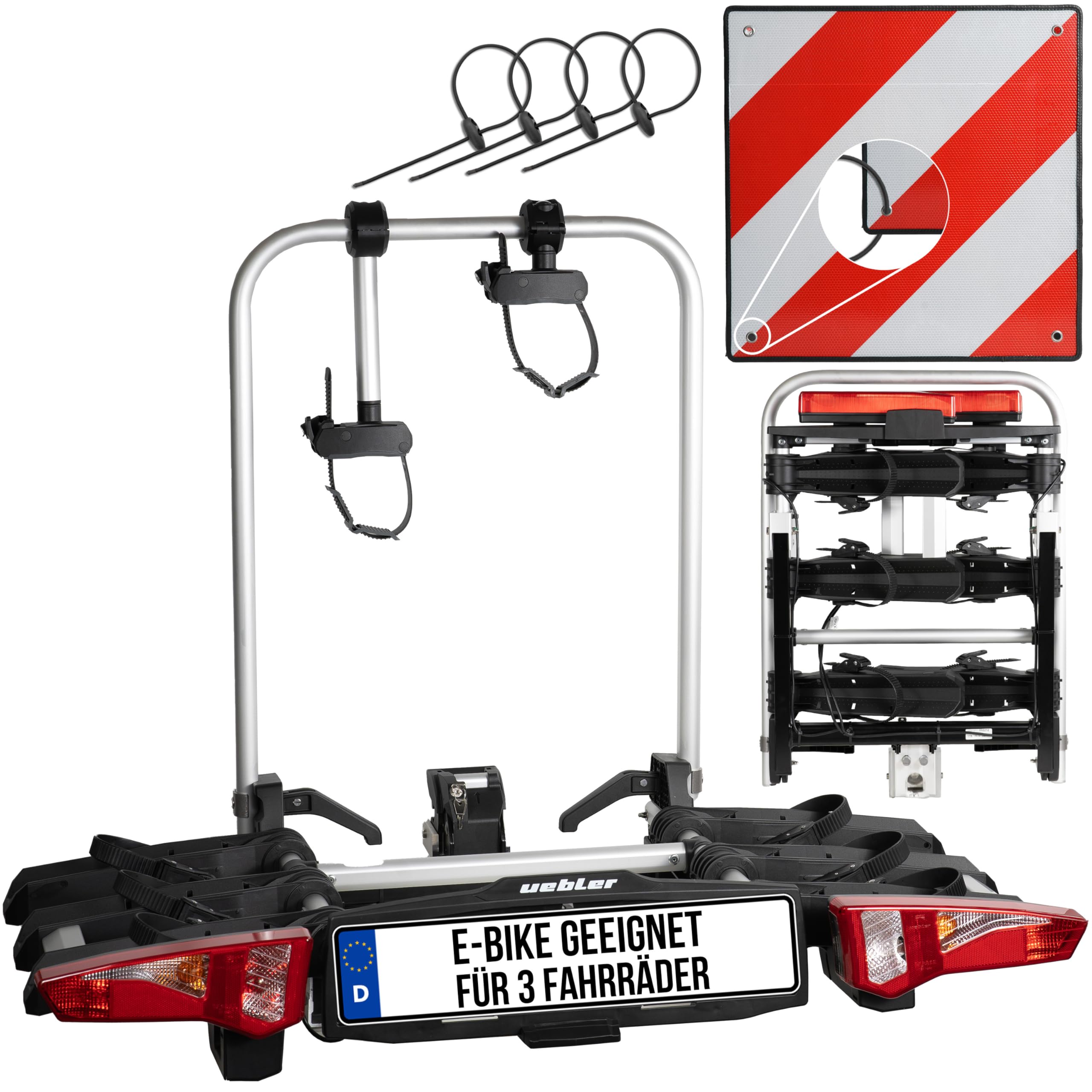 Uebler Fahrradträger Für Anhängerkupplung - 3-Bike Träger Faltbar Bis 60°