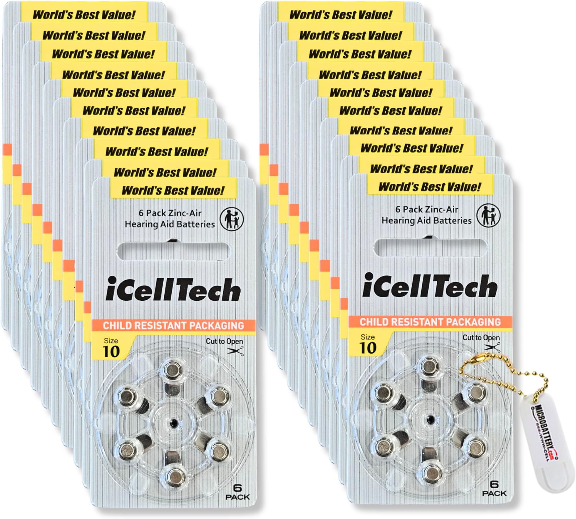 iCell Tech Size 10 Hearing Aid Batteries (120 batteries)