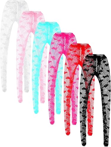 Miniatura 1 de Bencailor 6 medias de muñeca de 12 pulgadas, hechas a mano, medias de encaje para muñeca, medias de encaje, medias largas para niñas, regalos de