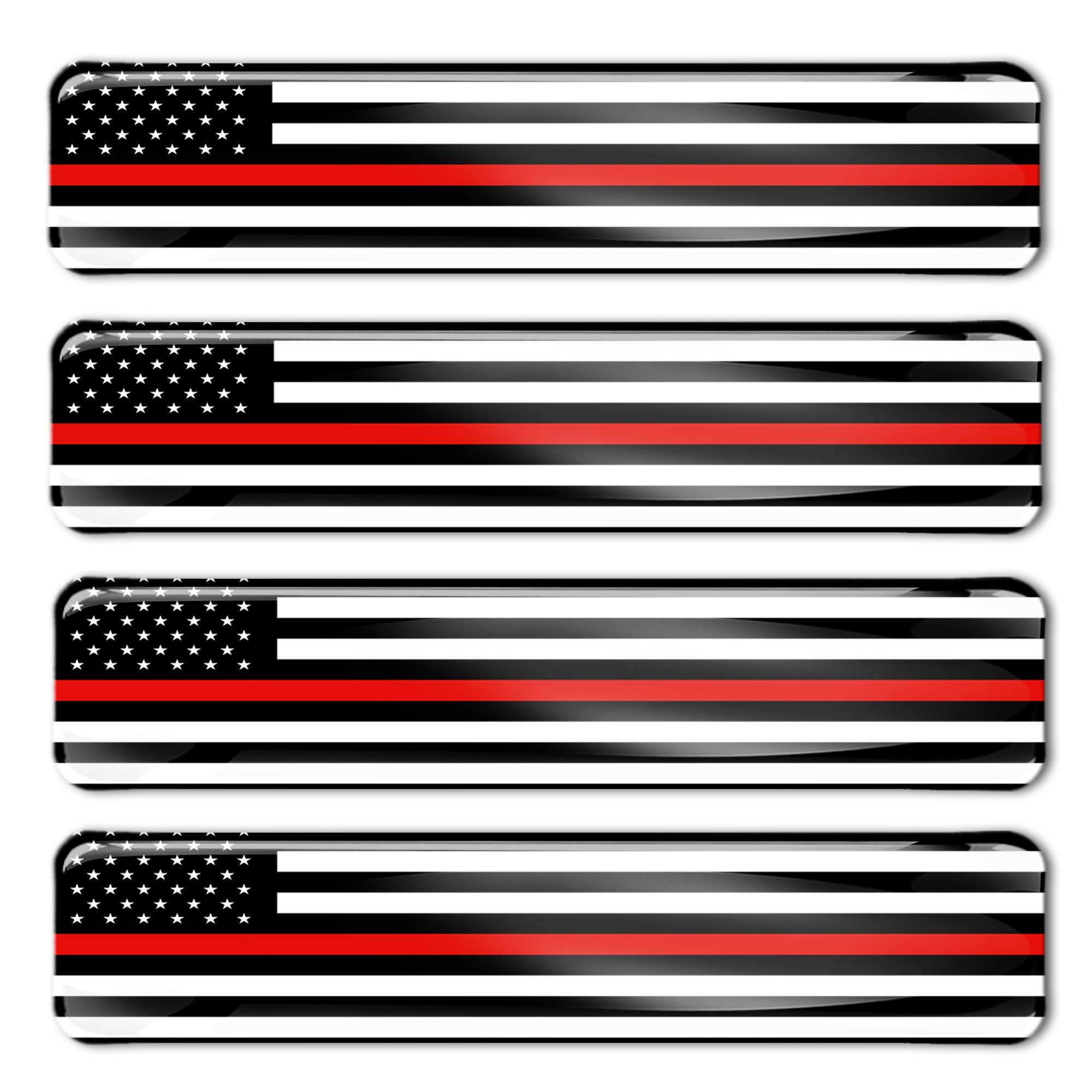 Skino4 x 3D Domed Silicone Flag Thin Red Line USA American Star Car Moto Helmet Stickers Decals F 58