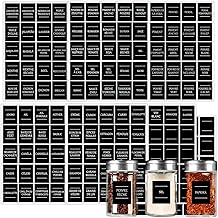 175 Étiquettes Épices Français Cuisine Autocollant Adhésives pour Bocaux Pots Étiquette Cuisine Bocaux, Bomtop Étiquettes pour Bocaux Réutilisable pour Bocaux de Produits Alimentaires (Rectangle Noir)