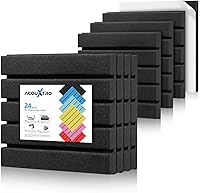 Vista 1 de Paneles de espuma a prueba de sonido de 2 pulgadas, paquete de 24 paneles acústicos insonorizados con adhesivos, espuma absorbente de sonido