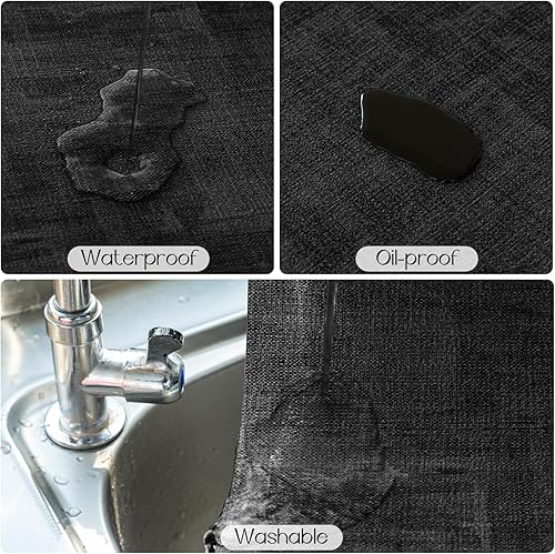 Miniatura 4 de Romanstile Juego de manteles individuales de vinilo de 6 a 12 x 18 pulgadas, resistentes al calor, 100% impermeables, a prueba de aceite, lavables,