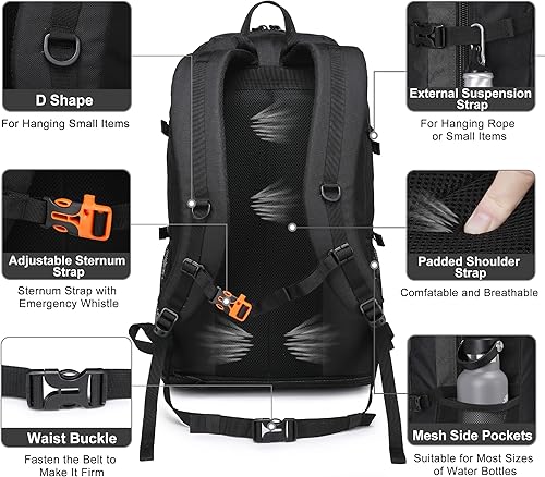 Miniatura 4 de Mochila de senderismo, 30L40L50L, mochila de senderismo expandible para hombres y mujeres, mochila de viaje aprobada para vuelos
