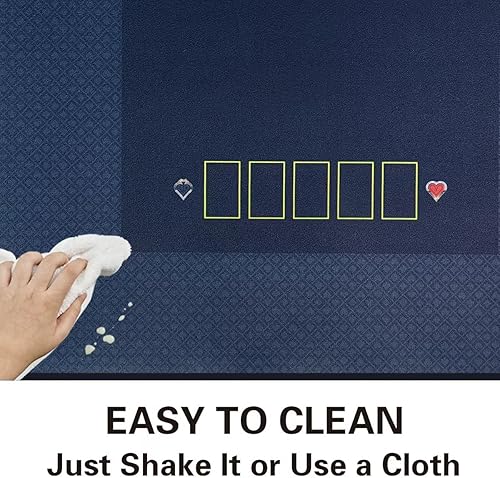 Vista 10 de BALIKEN Cuadrado 40x40 pulgadas Texas Holdem Poker Mat y Blackjack Mesa Casino Fieltro, Estera de Casino Portátil (Rojo) Rojo