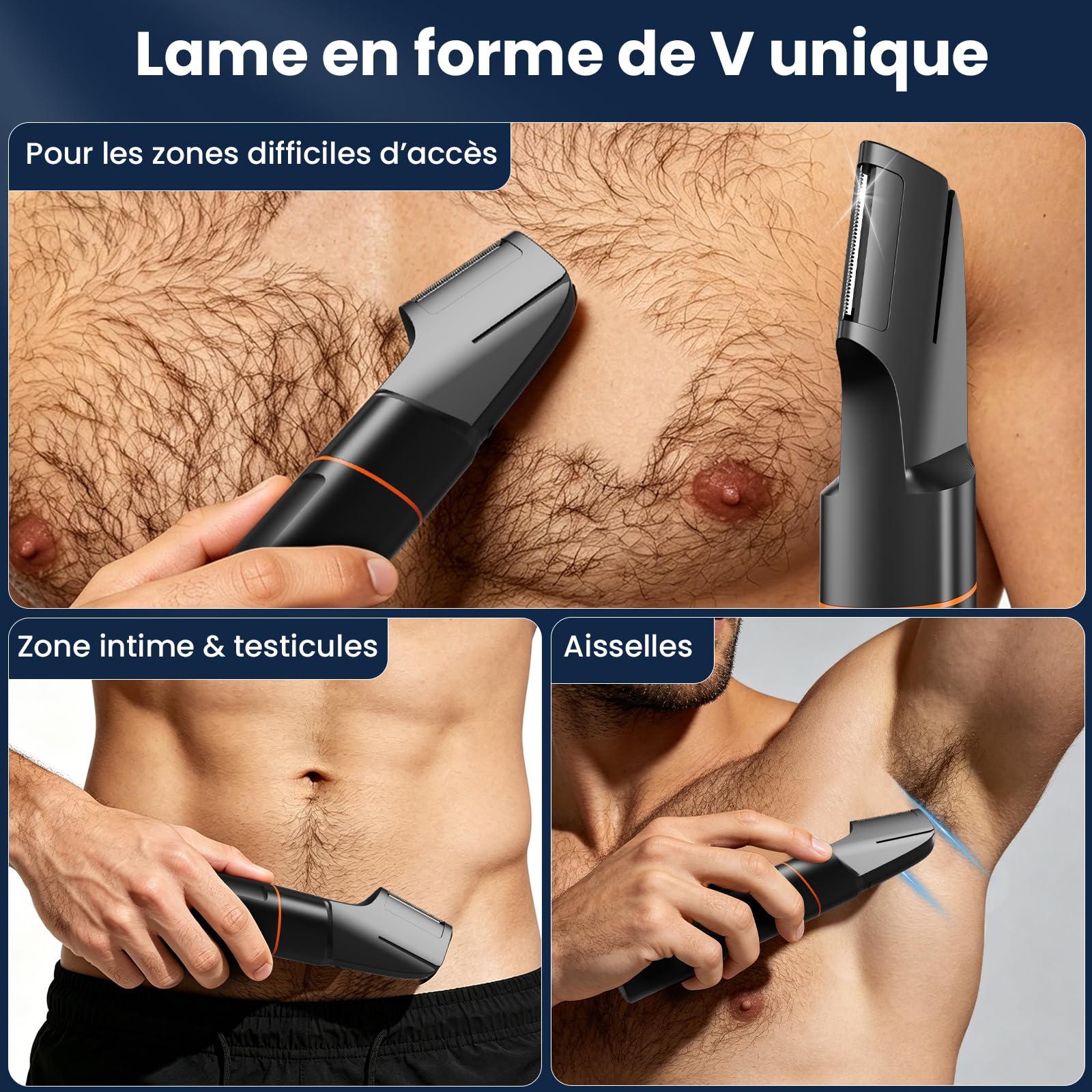 MAXGROOM Trimmer corpo uomo elettrico 4 in 1 multifunzione tosaerba intimo uomo, 7000 RPM rasoio parte intima professionale, IPX6 impermeabile, lunga resistenza USB-C