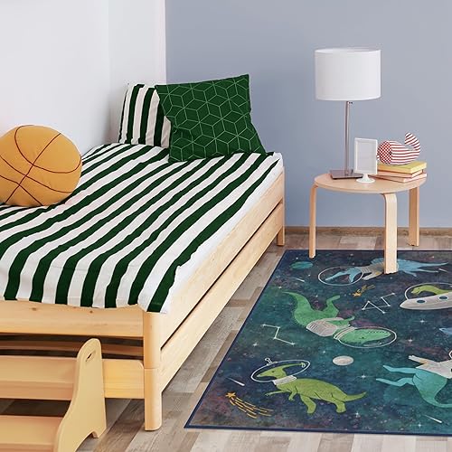 Miniatura 2 de RUGGABLE Dinosaur Space - Alfombra lavable perfecta para niños, para guardería, sala de juegos, habitación de niños, apta para mascotas y niños,