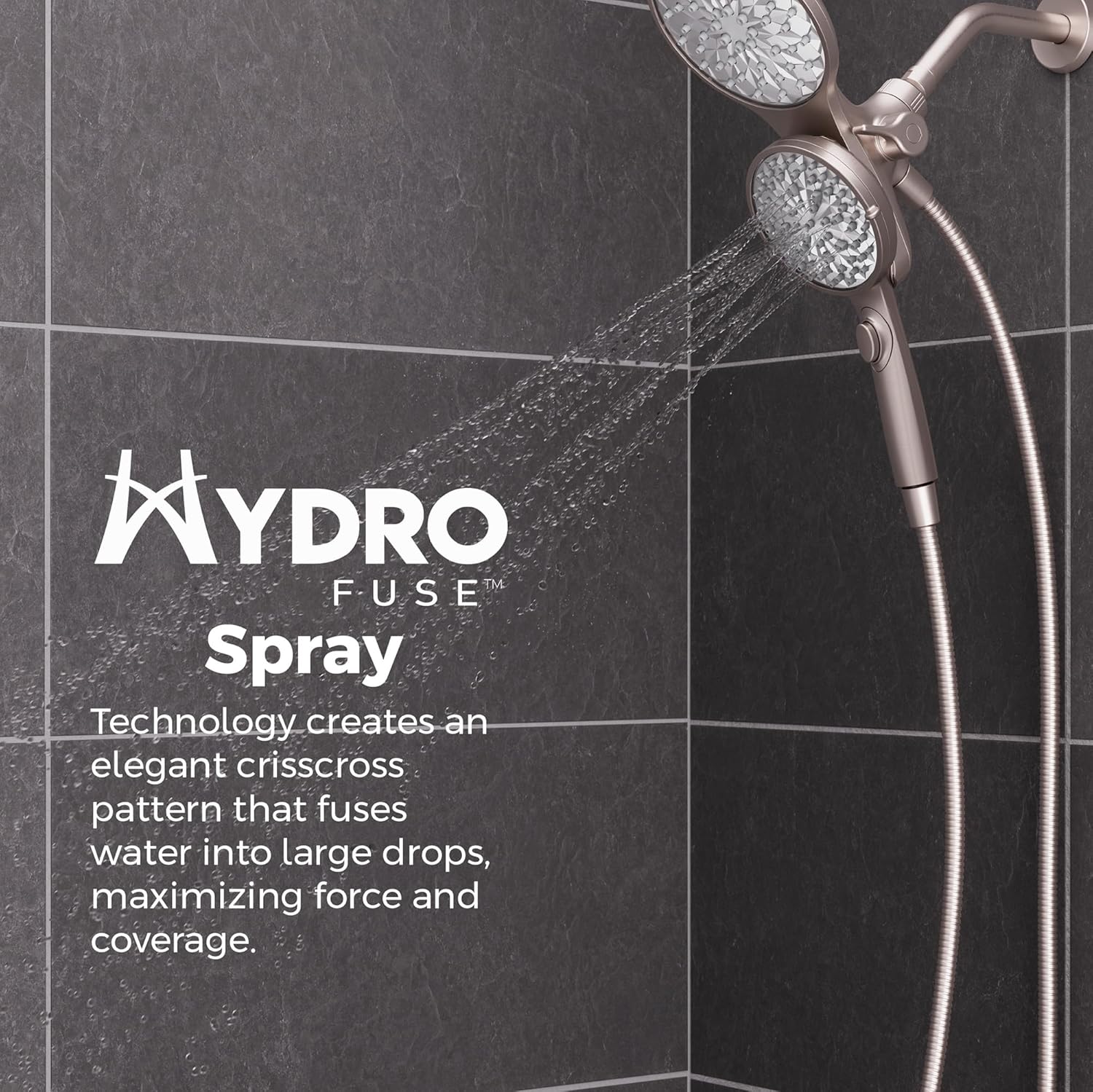 Pfister HydroFuse Shower Head with Handheld Combo - 6-Function High Pressure Showerhead, Magnetic Docking, 2.5 GPM Flow Rate, Spot Defense Brushed Nickel 020HFM01GS