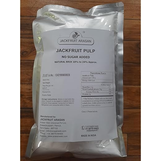 Jackfruit Pulp 15Kg No Sugar added Brix  20