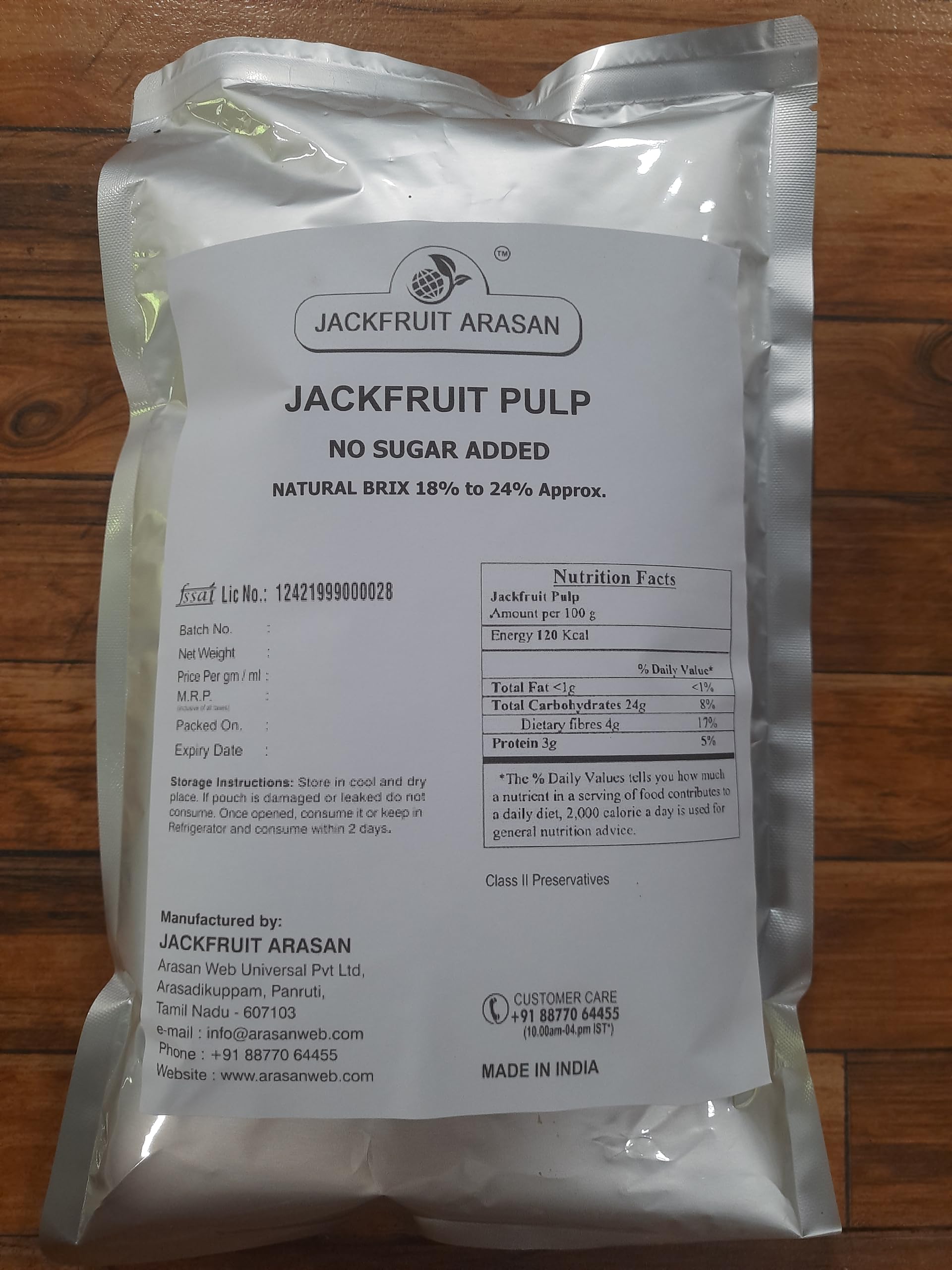 Jackfruit Pulp 1.5Kg (No Sugar added) Brix < 20% (B0D3BDNG19) Amazon Price History, Amazon Price Tracker